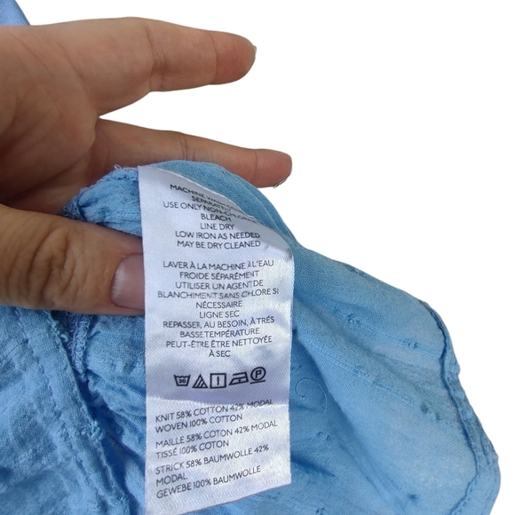 Anthropologie Pilcro Sky Blue Sleeveless Top with Ruffle Hem - Picture 8 of 8